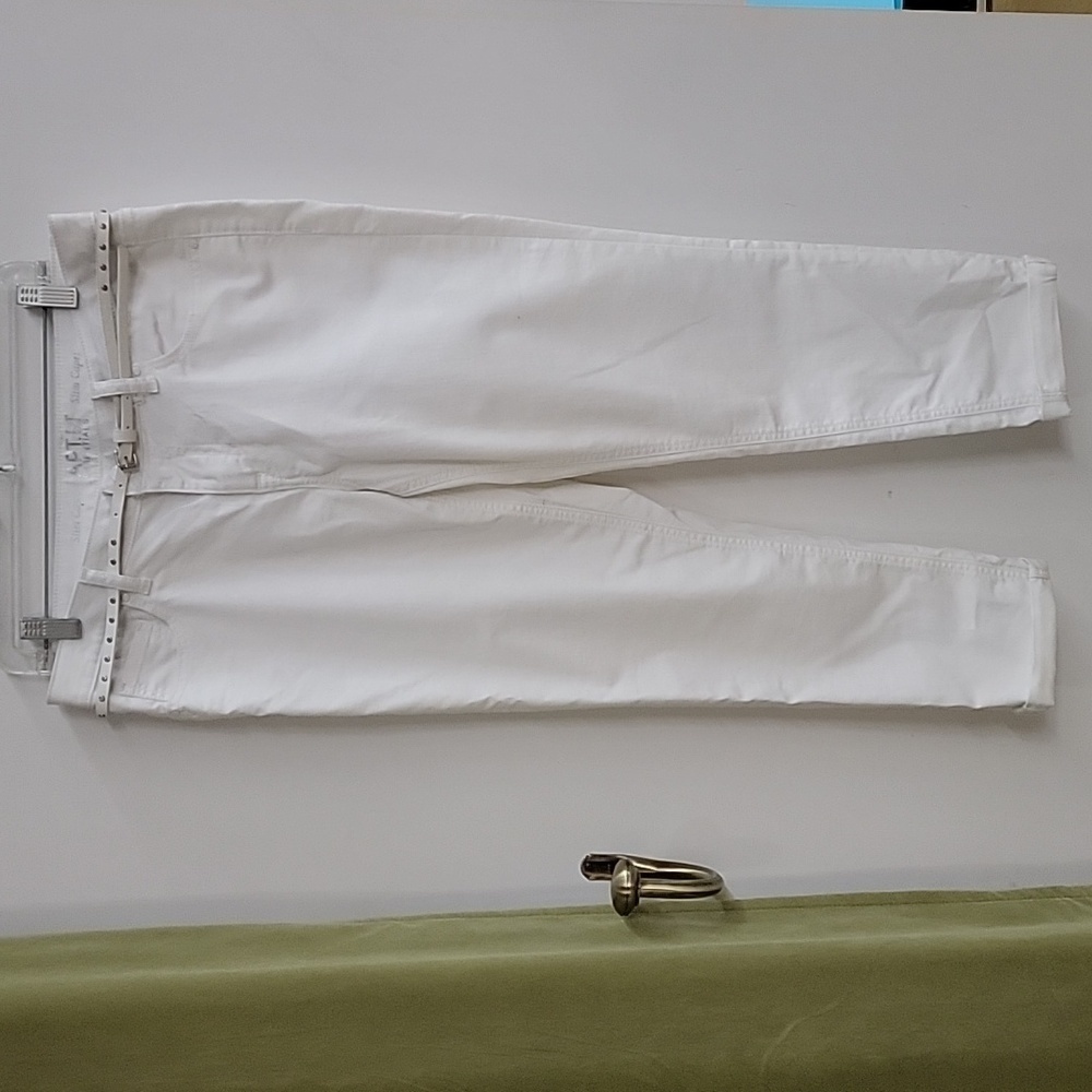 Apt. 9 White Denim Cropped Slim Capri Jean Pants Size 10